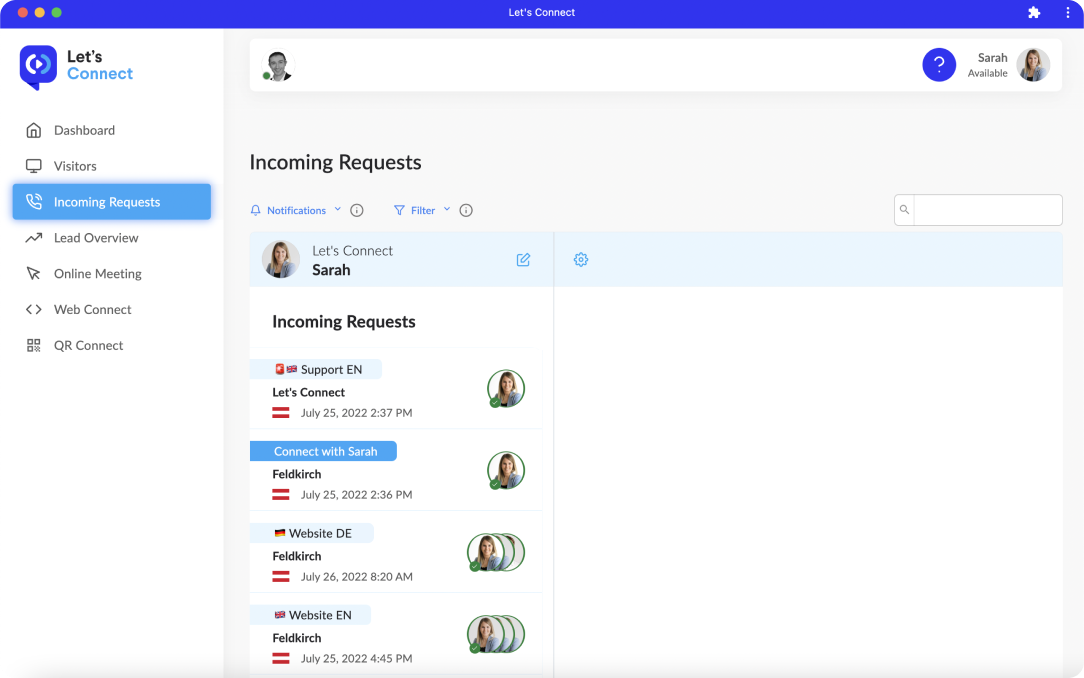 screenshot of Let's Connect